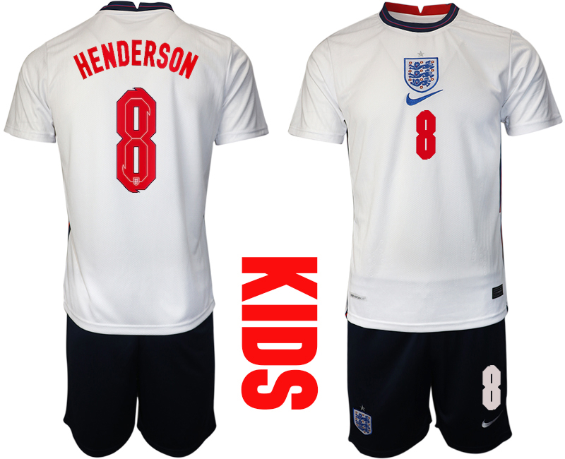 2021 European Cup England home Youth #8 soccer jerseys